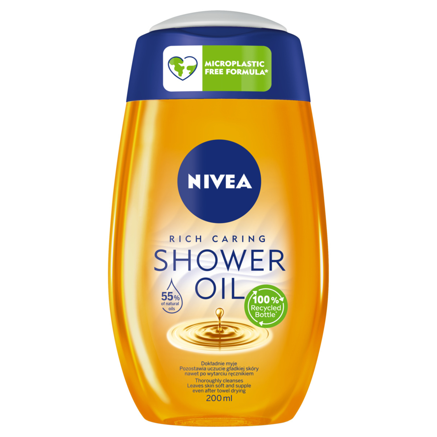 Nivea Natural Rich Caring увлажняющее масло для душа, 200 мл - фото