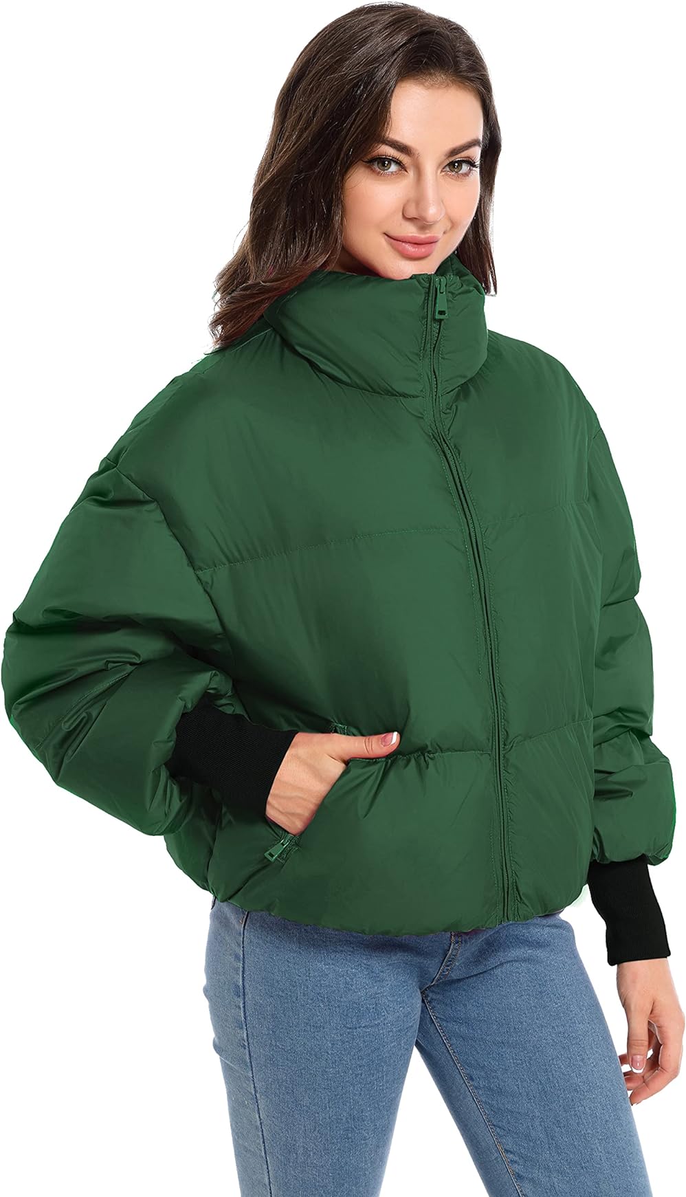 Куртка Orolay Winter Oversized Short Down, зеленый