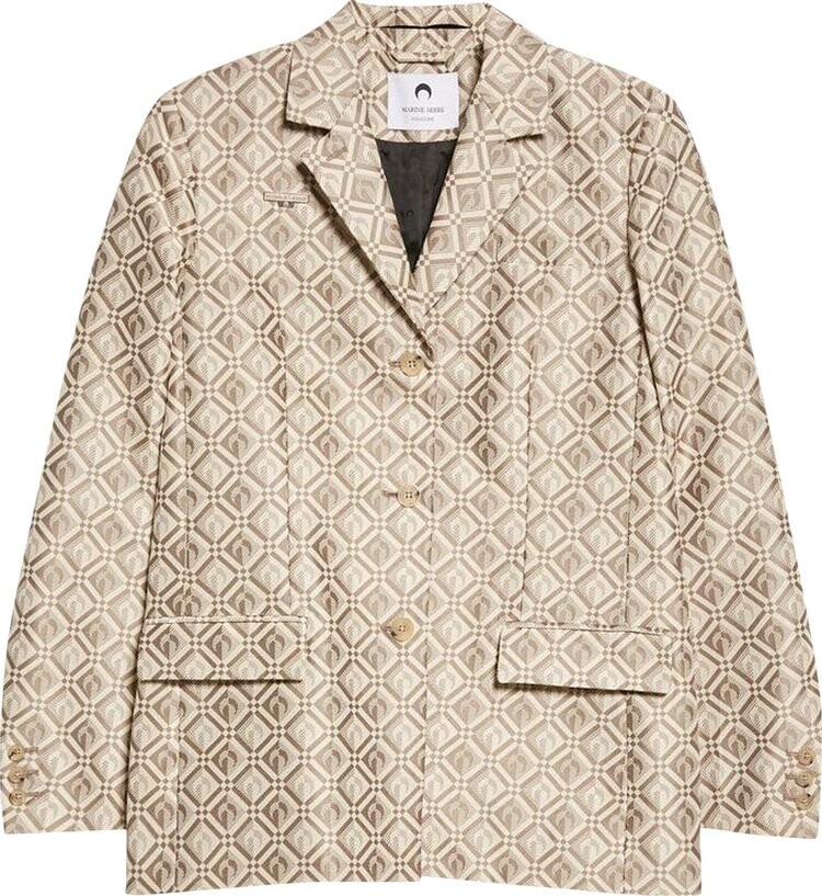 

Блейзер Marine Serre Moon Diamant Regenerated Jacquard Relaxed Blazer 'Beige', загар