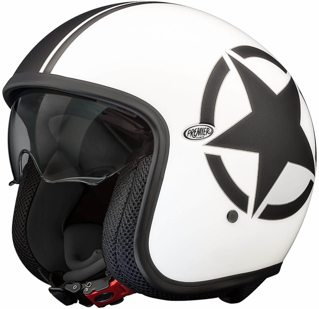 Шлем мотоциклетный Premier Vintage Star, белый