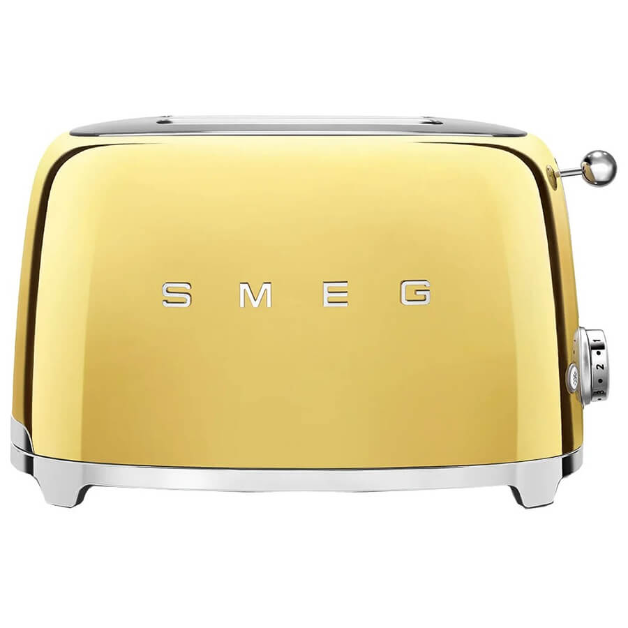 Тостер Smeg TSF01GO, золотой тостер на 4 ломтика smeg розовый tsf02pkeu