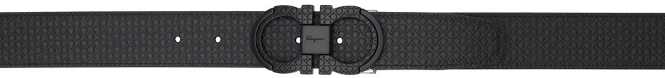 

Двусторонний черный ремень Gancini Ferragamo