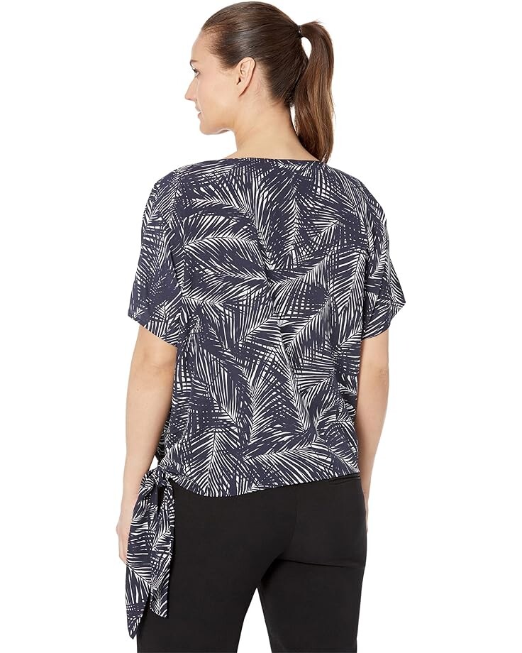 

Топ Michael Kors Petite Palm Side Tie Top, цвет Midnight Blue