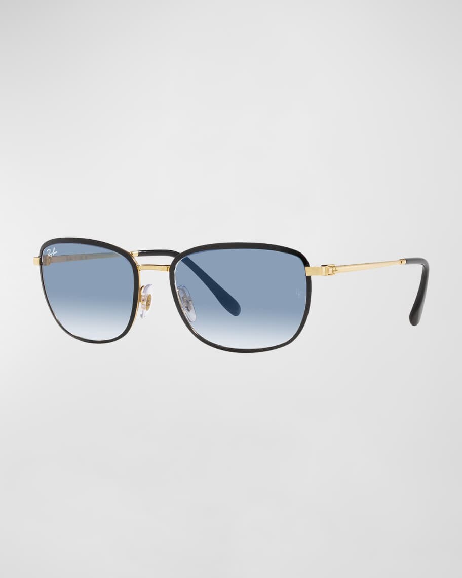 

Мужские прямоугольные солнцезащитные очки в металлической оправе Ray-Ban