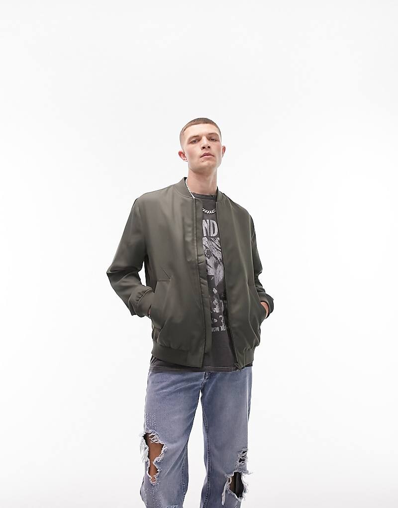 

Бомбер Topman цвета хаки