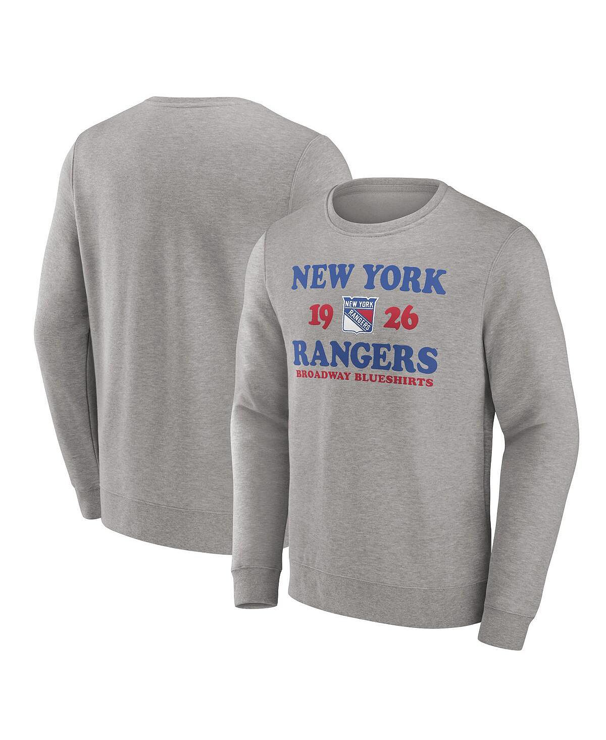 Мужской пуловер с логотипом Heather Charcoal New York Rangers Fierce Competitor Fanatics шапка fanatics нью йорк рейнджерс