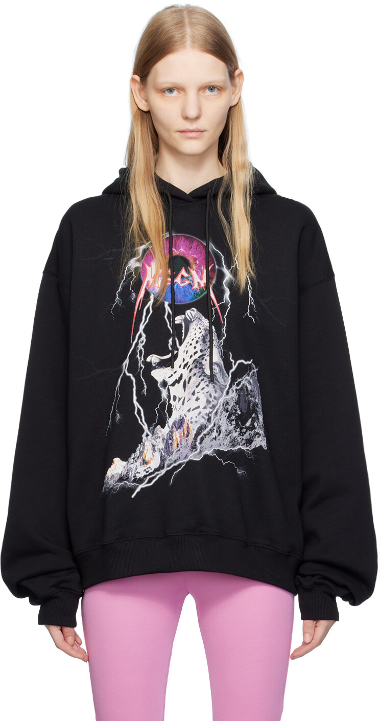 

MSGM Черный худи с принтом