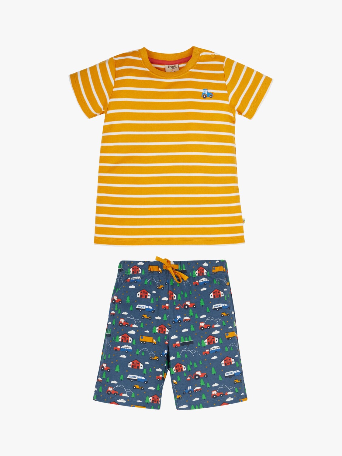 

Комплект из топа и шорт с короткими рукавами Baby Connor Frugi, золото/абиско дни