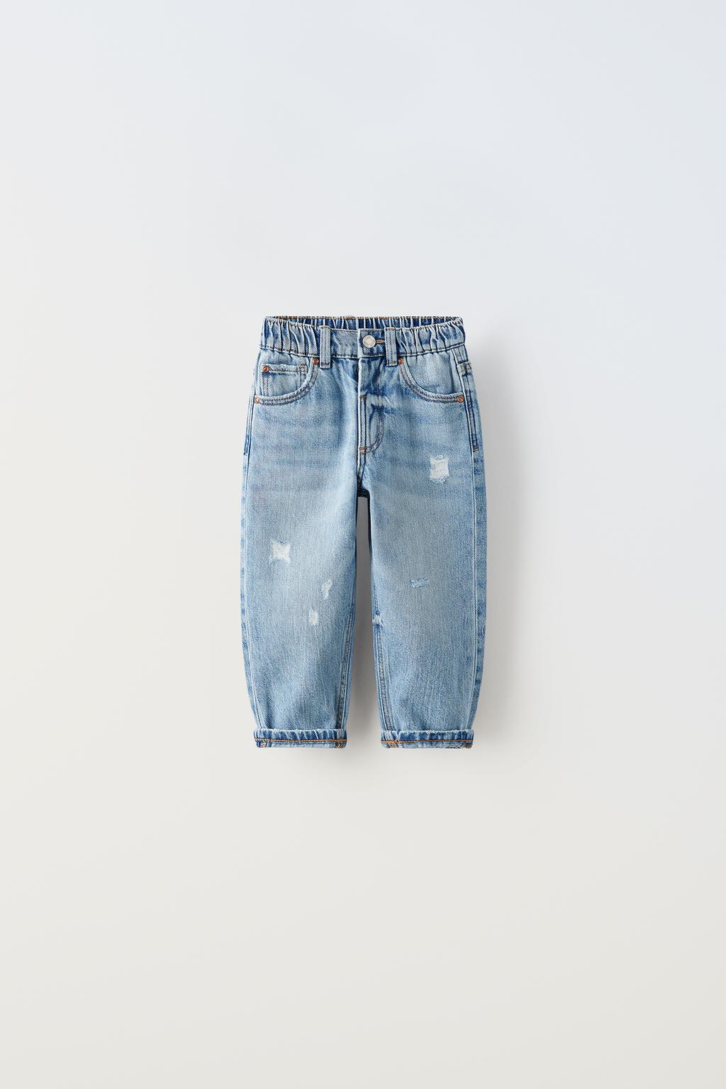 цена Низкие джинсы ZARA, средне-синий