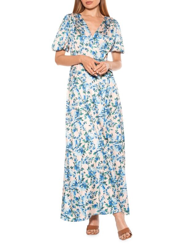 

Платье макси mikayla с запахом Alexia Admor Blue floral