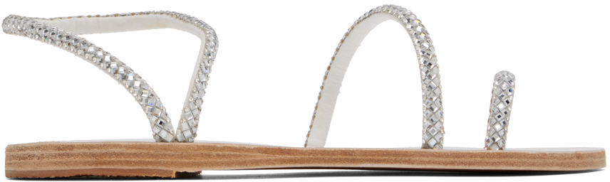Серебряные сандалии Apli Eleftheria с кристаллами Ancient Greek Sandals