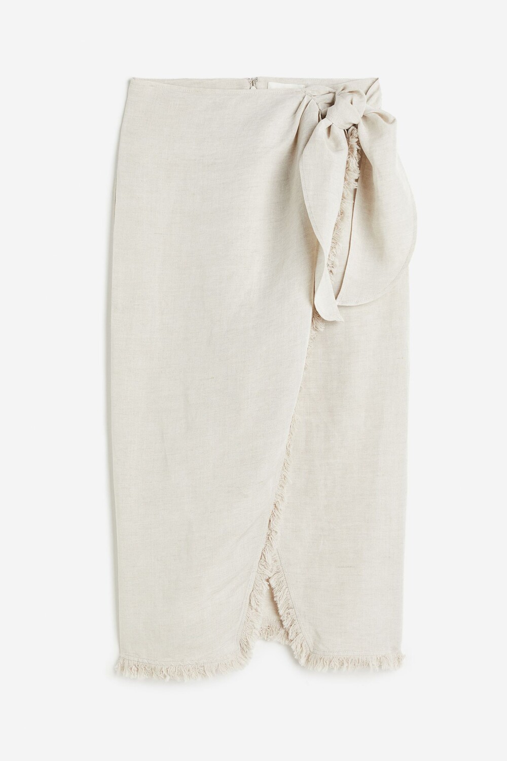 

Юбка H&M Linen-blend Wrap-front, светло-бежевый