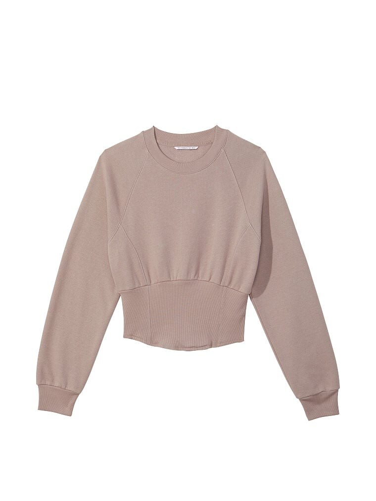 

Свитшот Victoria's Secret Cotton Fleece Corset Crewneck, бежевый
