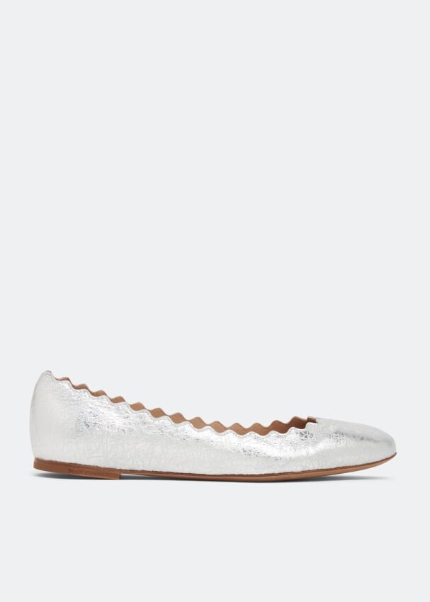 

Балетки CHLOÉ Lauren ballerina flats, серебряный