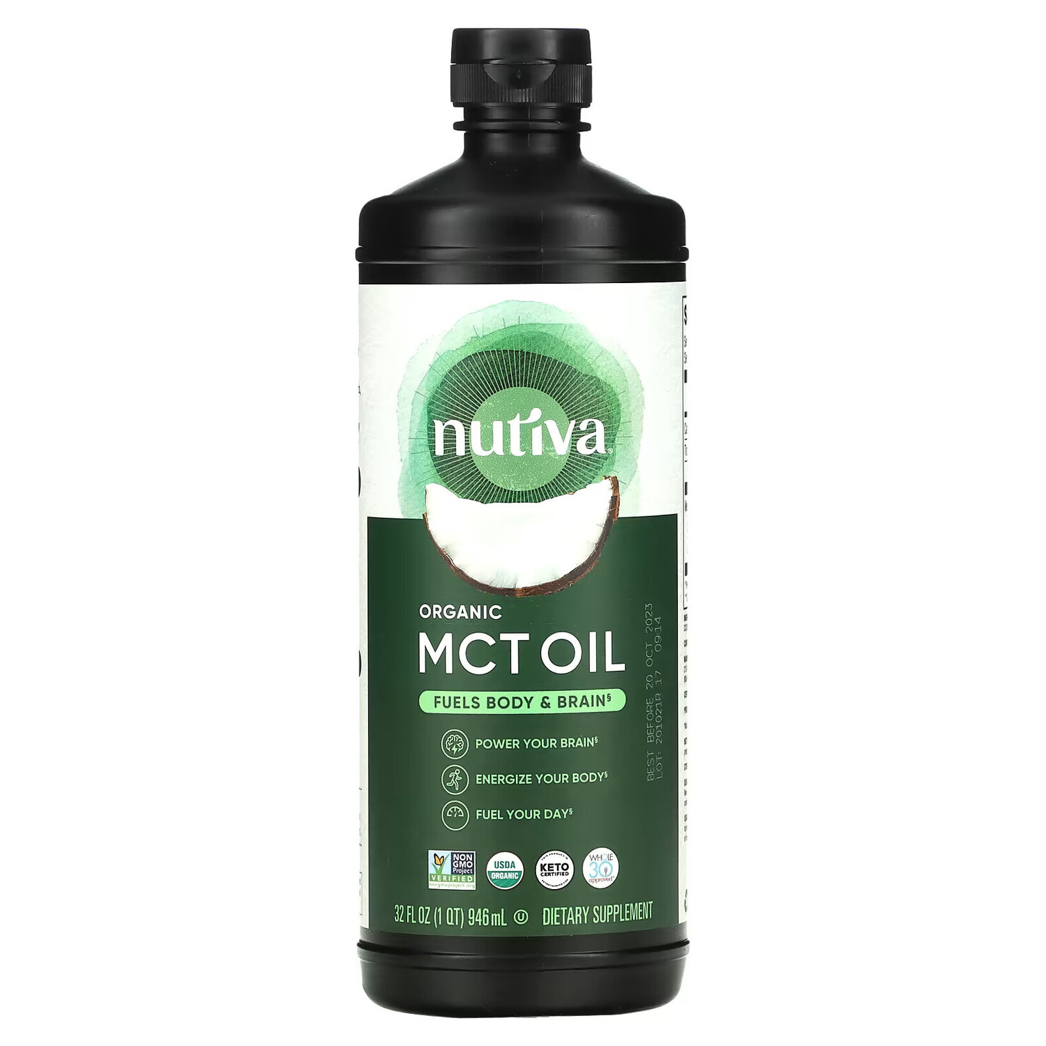 

Органическое кокосовое масло Nutiva со среднецепочечными триглицеридами, 946 мл