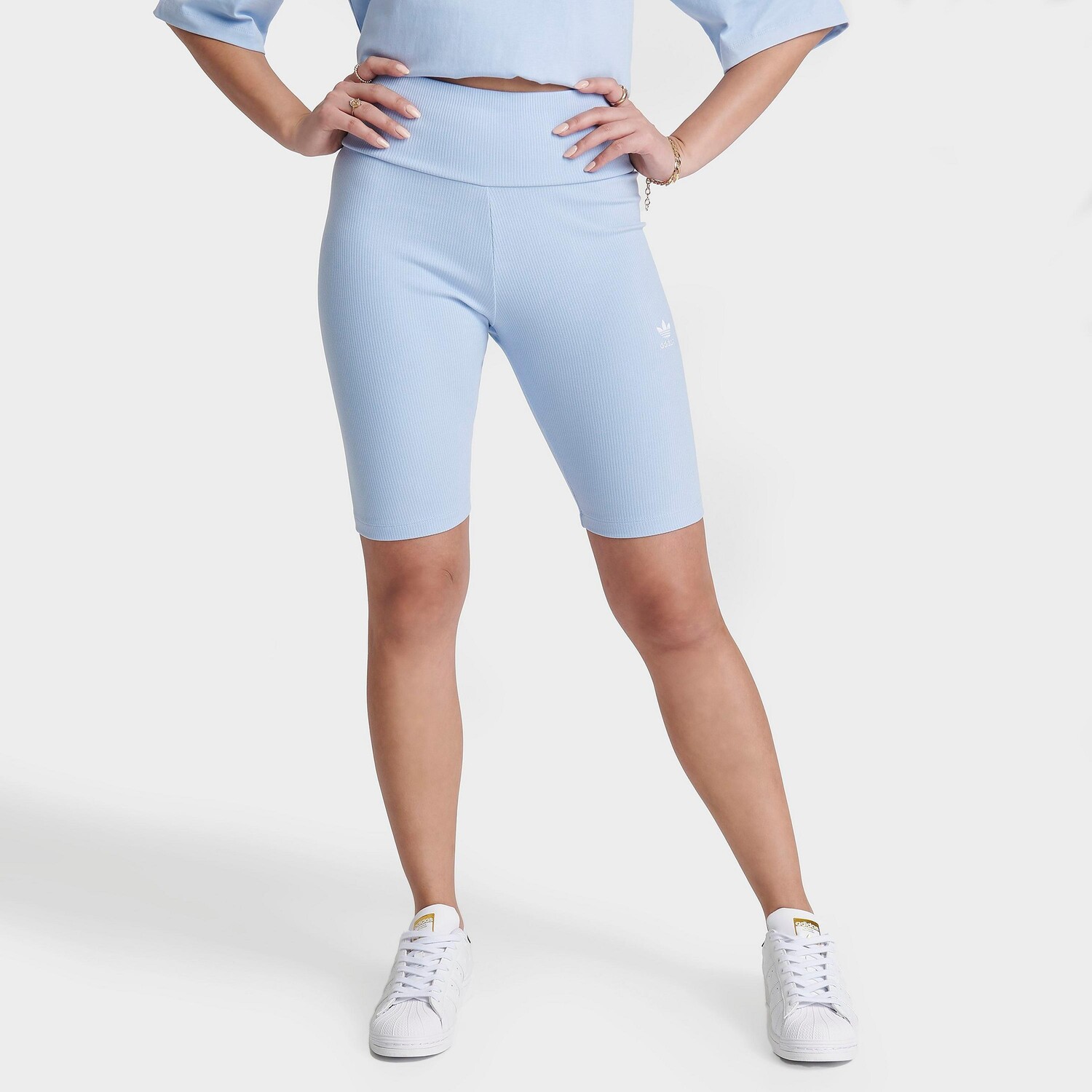

Женские байкерские шорты в рубчик Adidas Originals, синий