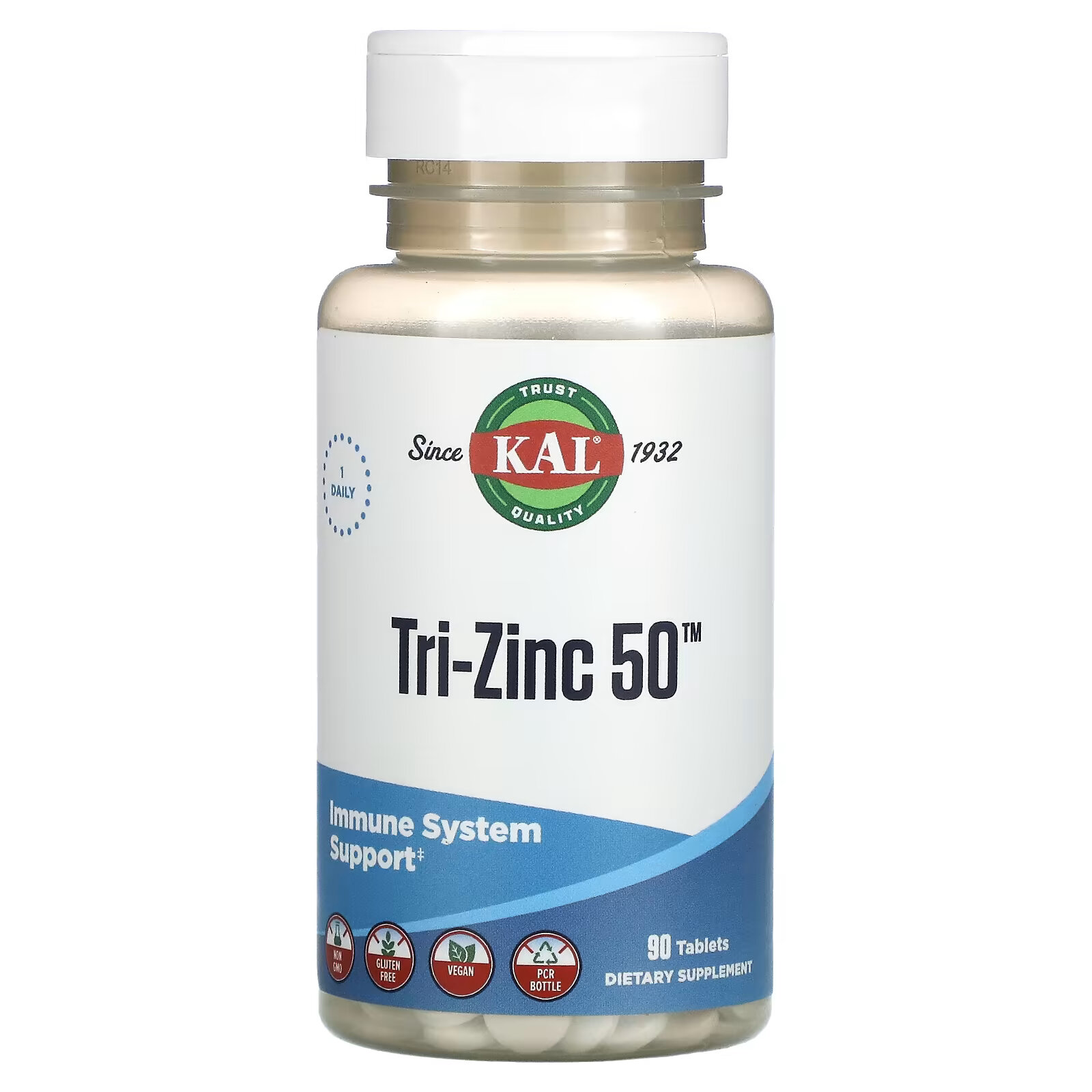 KAL, Tri-Zinc 50, 90 таблеток пищевая добавка kal zinc chelated 90 таблеток