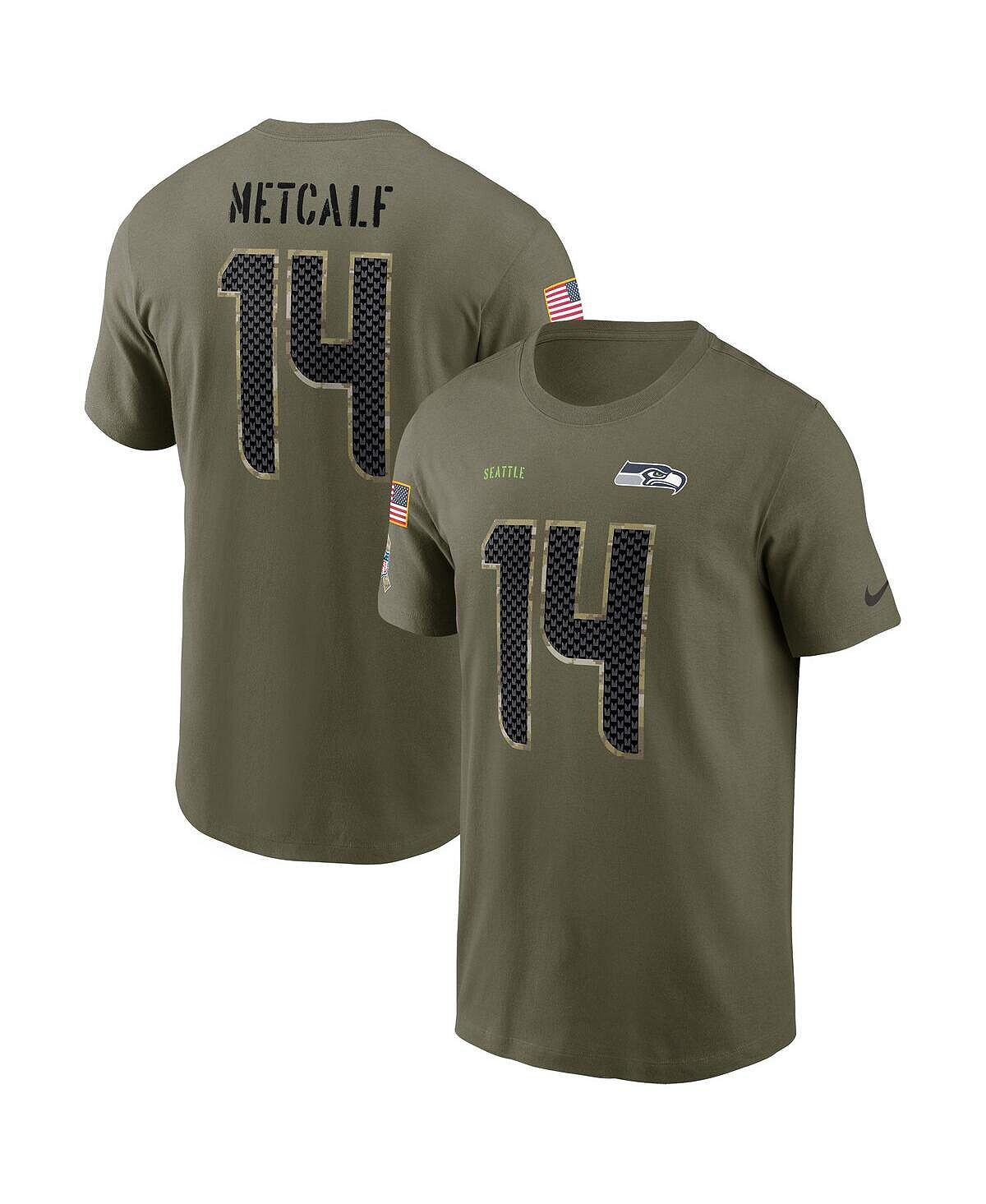 

Мужская футболка dk metcalf olive seattle seahawks 2022 salute to service name and number Nike