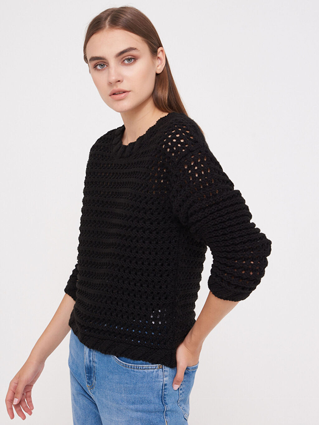 

Свитер с узором из трикотажа спицами LCW Casual