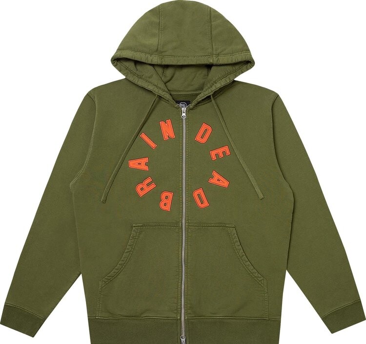 

Худи Brain Dead Collegiate Zip Up Hoodie 'Green', зеленый