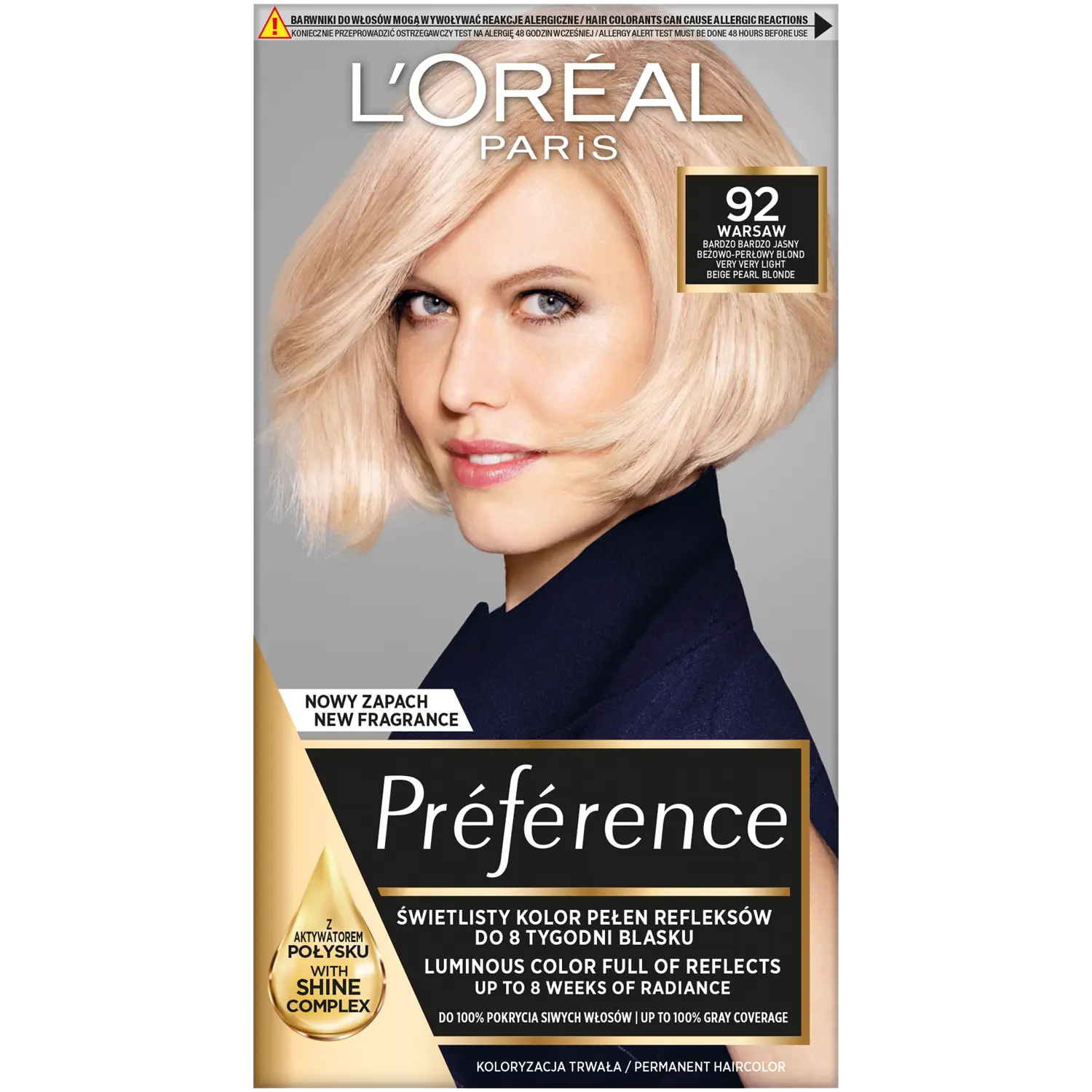 

L'Oréal Paris Féria Préférence краска для волос 92 очень светлый бежево-перламутровый блонд, 1 упаковка