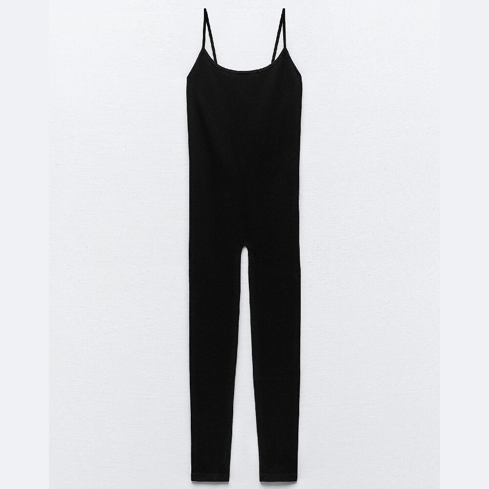 Комбинезон Zara Polyamide Stretch Bodycon, черный