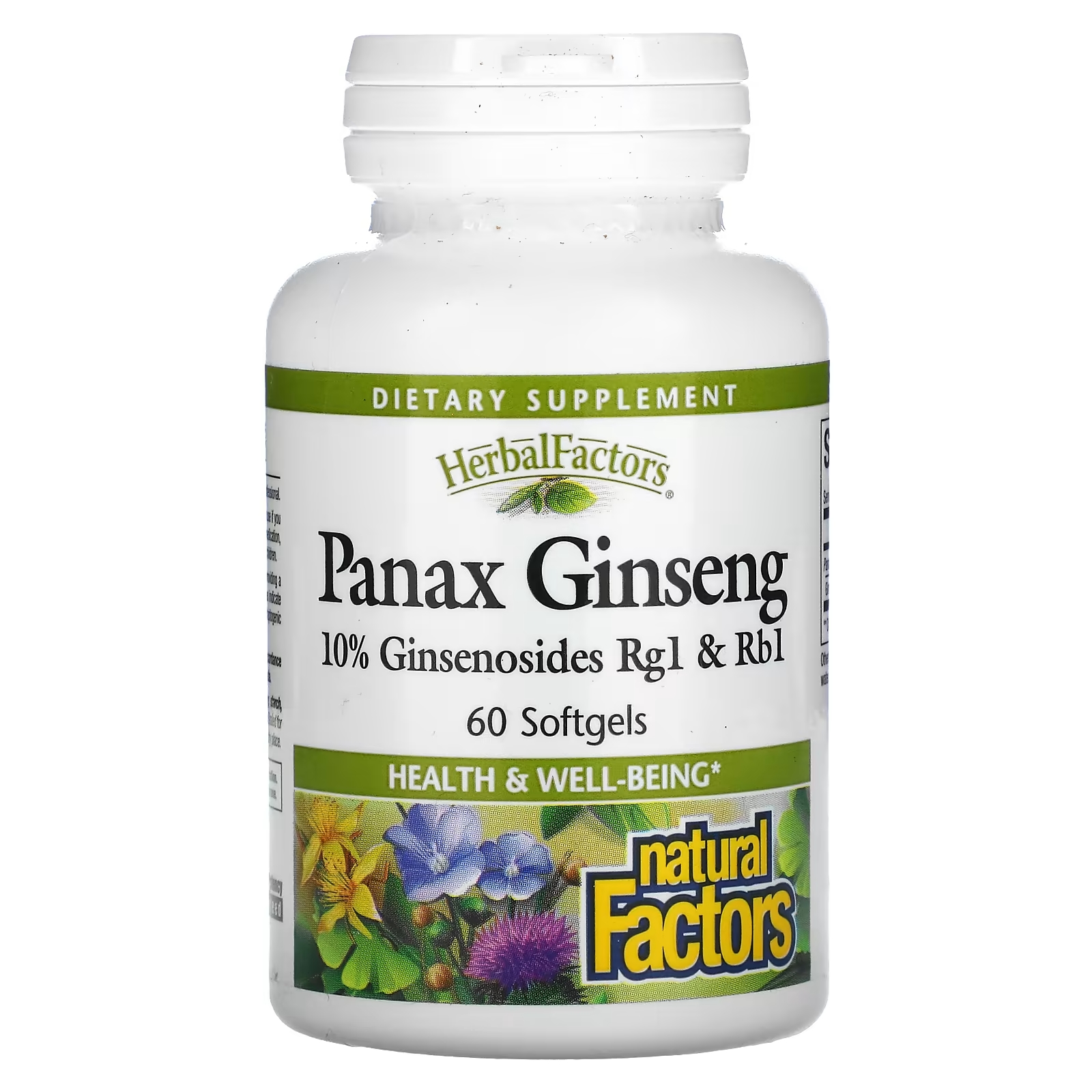 Natural Factors женьшень обыкновенный Panax ginseng, 60 мягких таблеток
