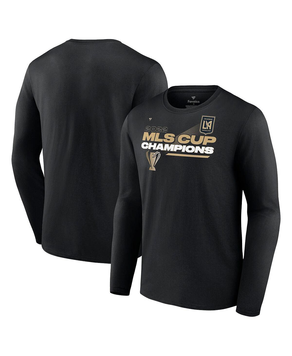 Мужская фирменная черная футболка с длинным рукавом в раздевалке lafc 2022 mls cup champions Fanatics, черный