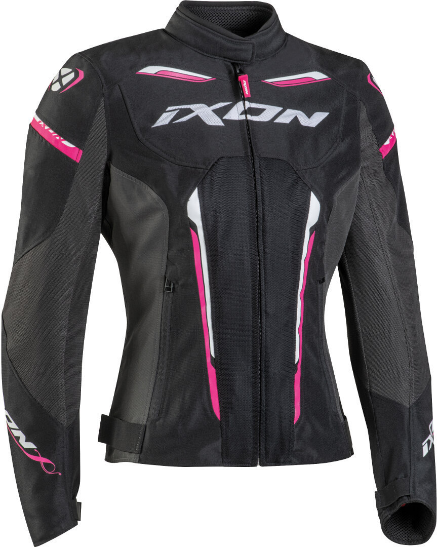 Куртка Ixon Striker WP для женщин для мотоцикла Текстильная, черно-красно-антрацитовая вишня антрацитовая