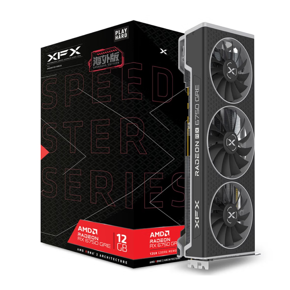 Видеокарта XFX Radeon RX 6750 GRE Overseas Edition, 12 ГБ, черный