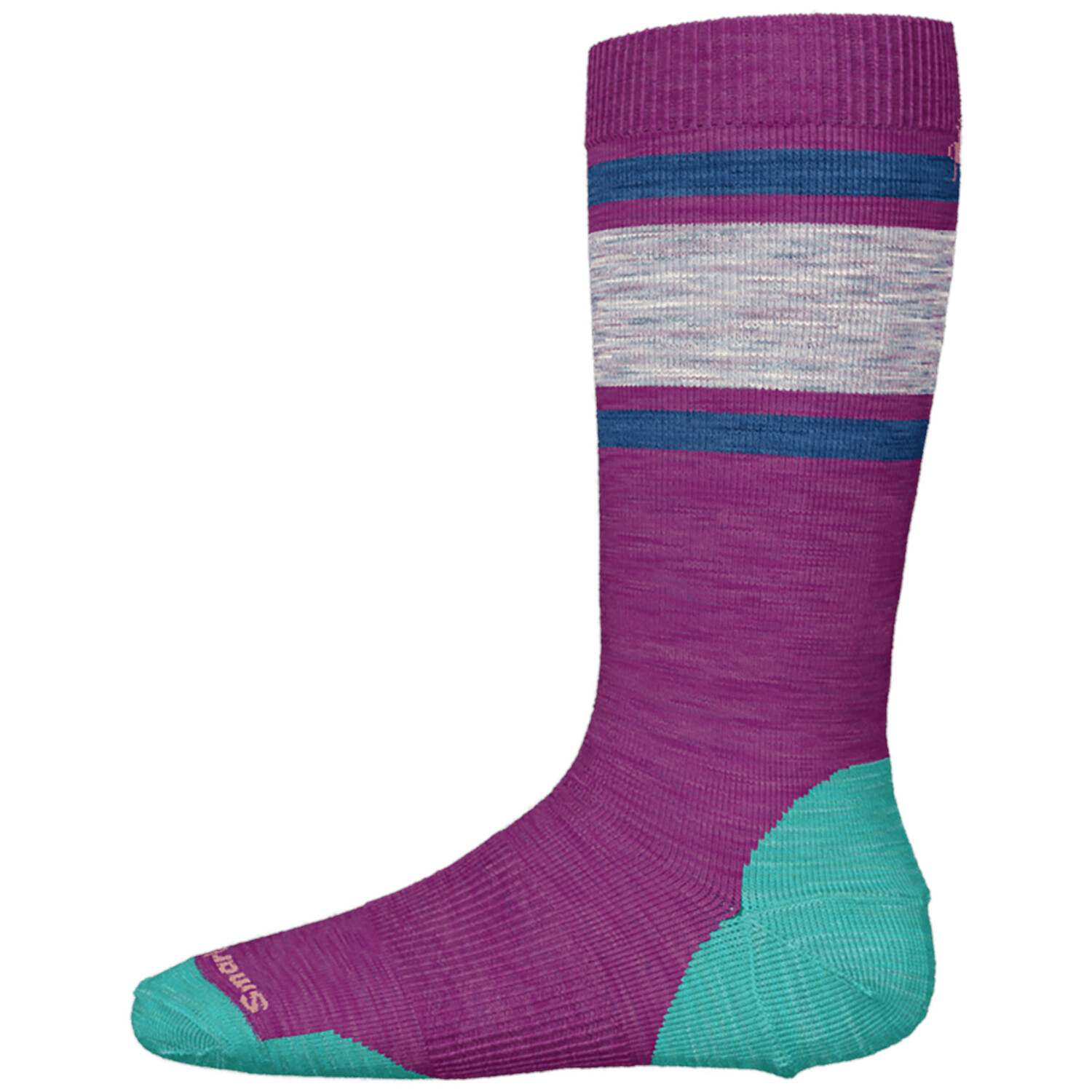 

Носки Smartwool Wintersport Full Cushion Stripe для больших детей, фиолетовый/голубой/синий