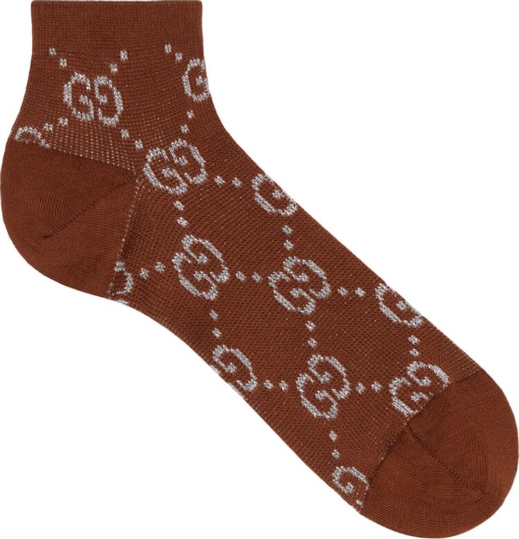 

Носки Gucci GG Lamé Socks Brown/Light Grey, коричневый