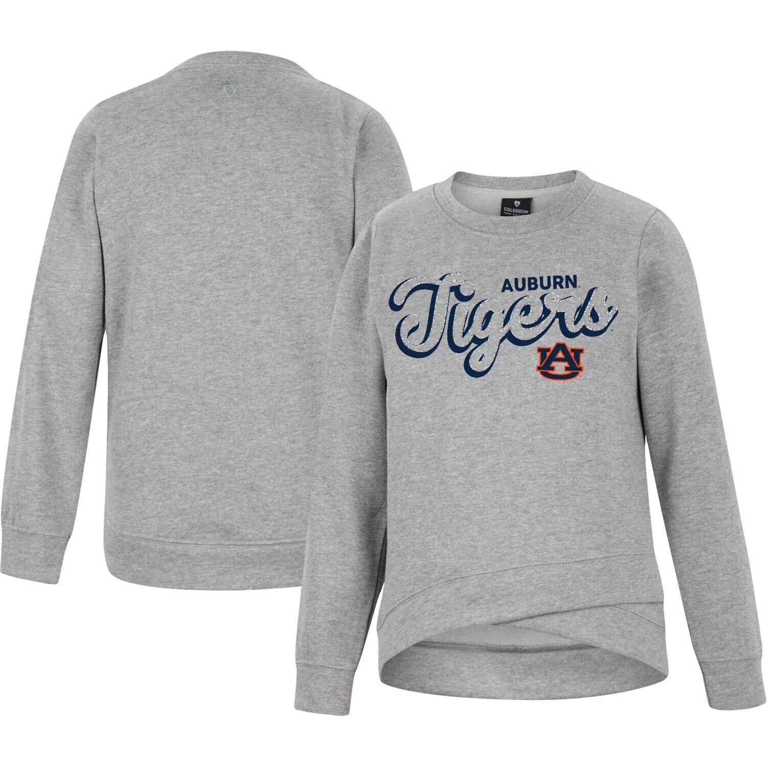 

Youth Colosseum Heather Grey Auburn Tigers Whohoopers Bling Кроссовер Толстовка Colosseum
