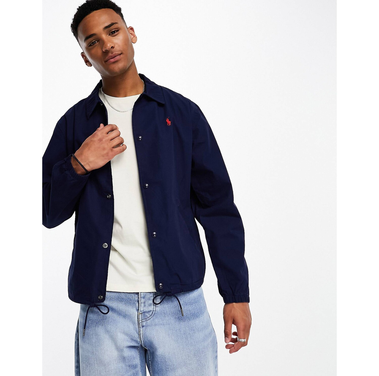 

Темно-синяя спортивная куртка с логотипом Polo Ralph Lauren