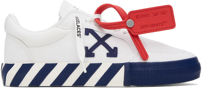 

Off-White Бело-темно-синие вулканизированные кроссовки, Синий