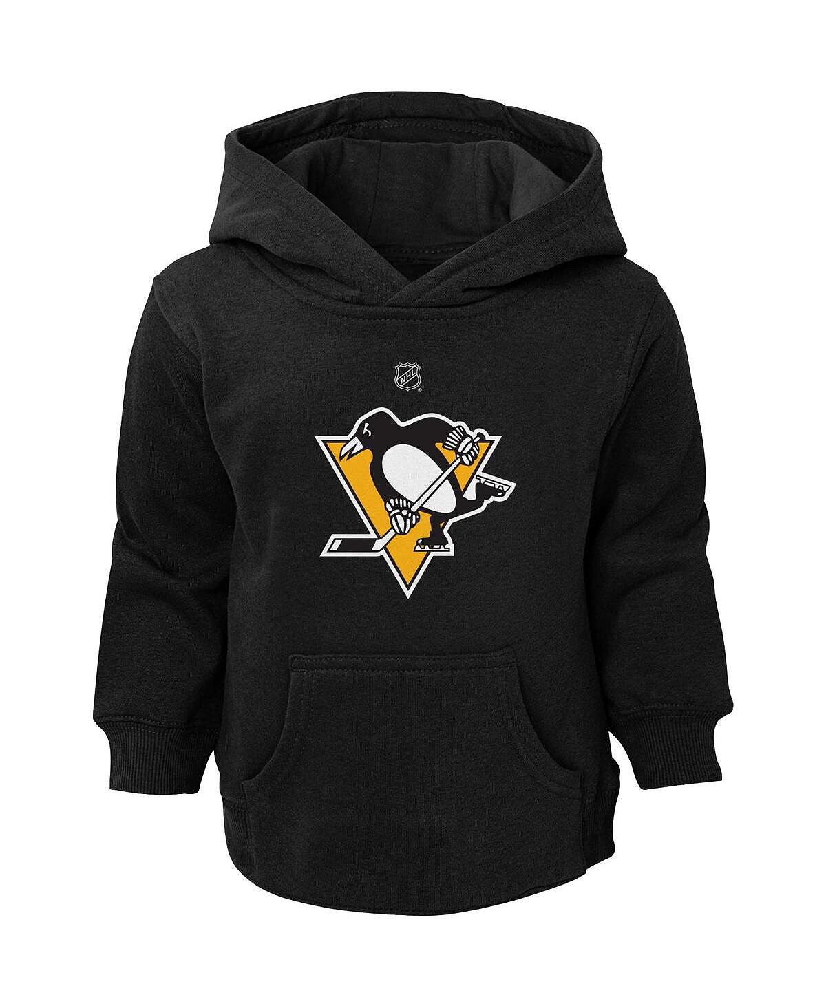 

Черный пуловер с капюшоном и логотипом Pittsburgh Penguins Primary для мальчиков и девочек для малышей Outerstuff