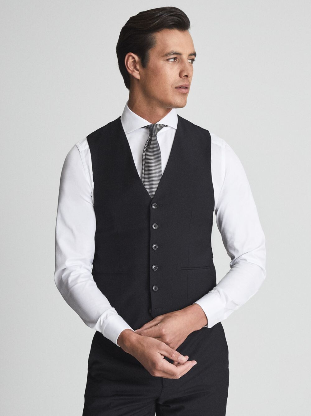 

Жилет из смесовой шерсти Reiss Hope, черный