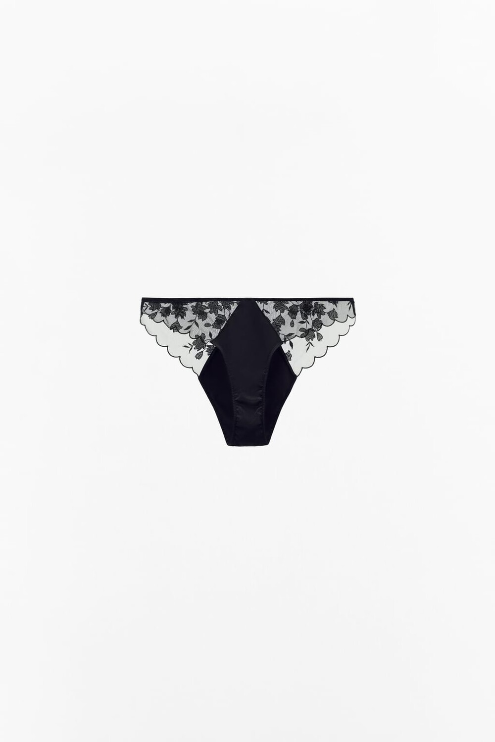 

Тюлевые трусы с вышивкой ZARA, черный