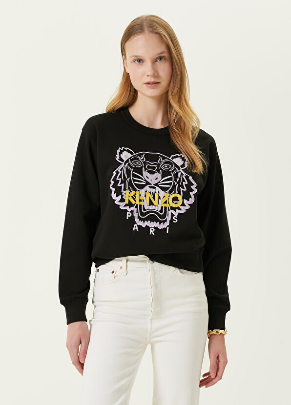 

Черный свитшот с круглым вырезом tiger Kenzo