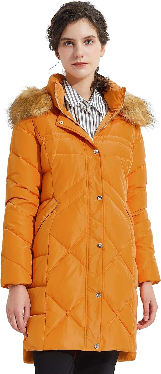 

Пуховик Orolay Women's Diamond Quilted Down Windproof, оранжевый