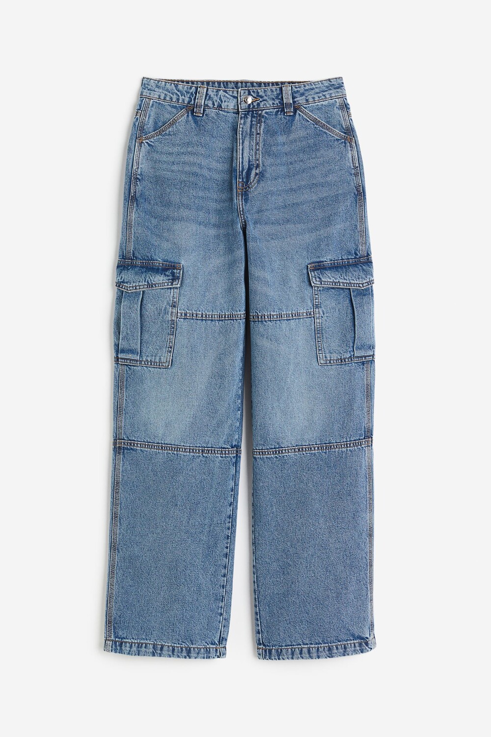 

Брюки H&M Denim Cargo, синий
