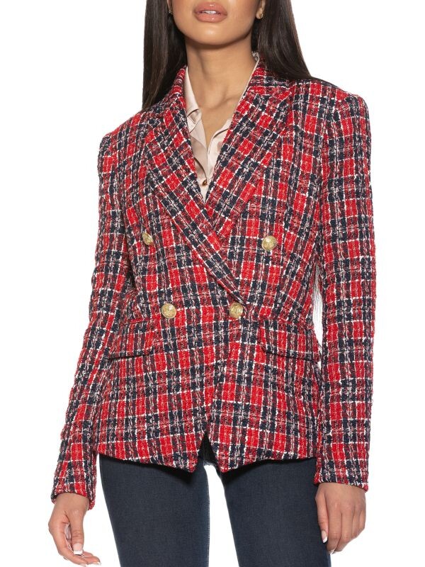 

Двубортный пиджак в клетку Alexia Admor Red tweed