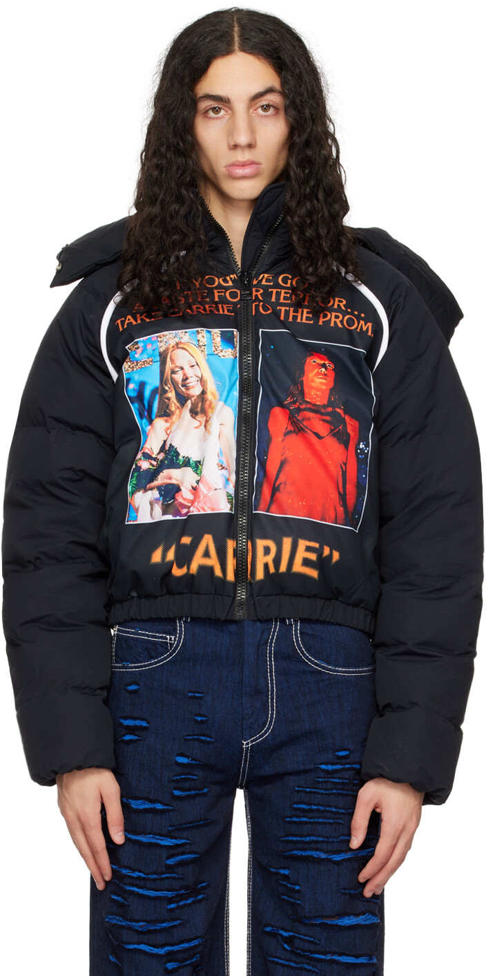 

Черная пуховая куртка с плакатом Carrie JW Anderson, Черный
