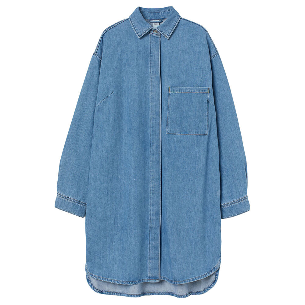 

Джинсовое платье H&M Oversized, темно-голубой