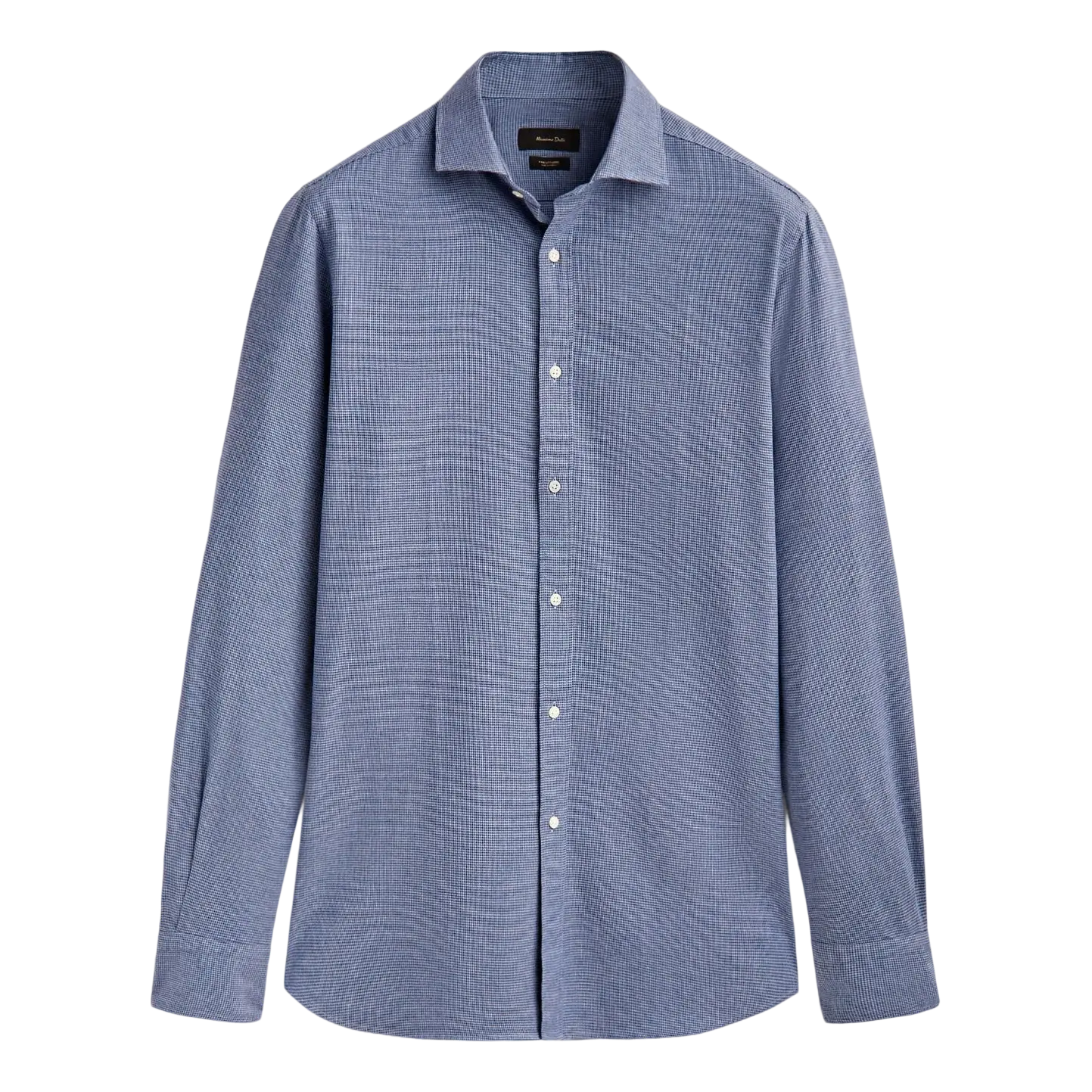 

Рубашка Massimo Dutti Slim Fit Houndstooth Melange, голубой