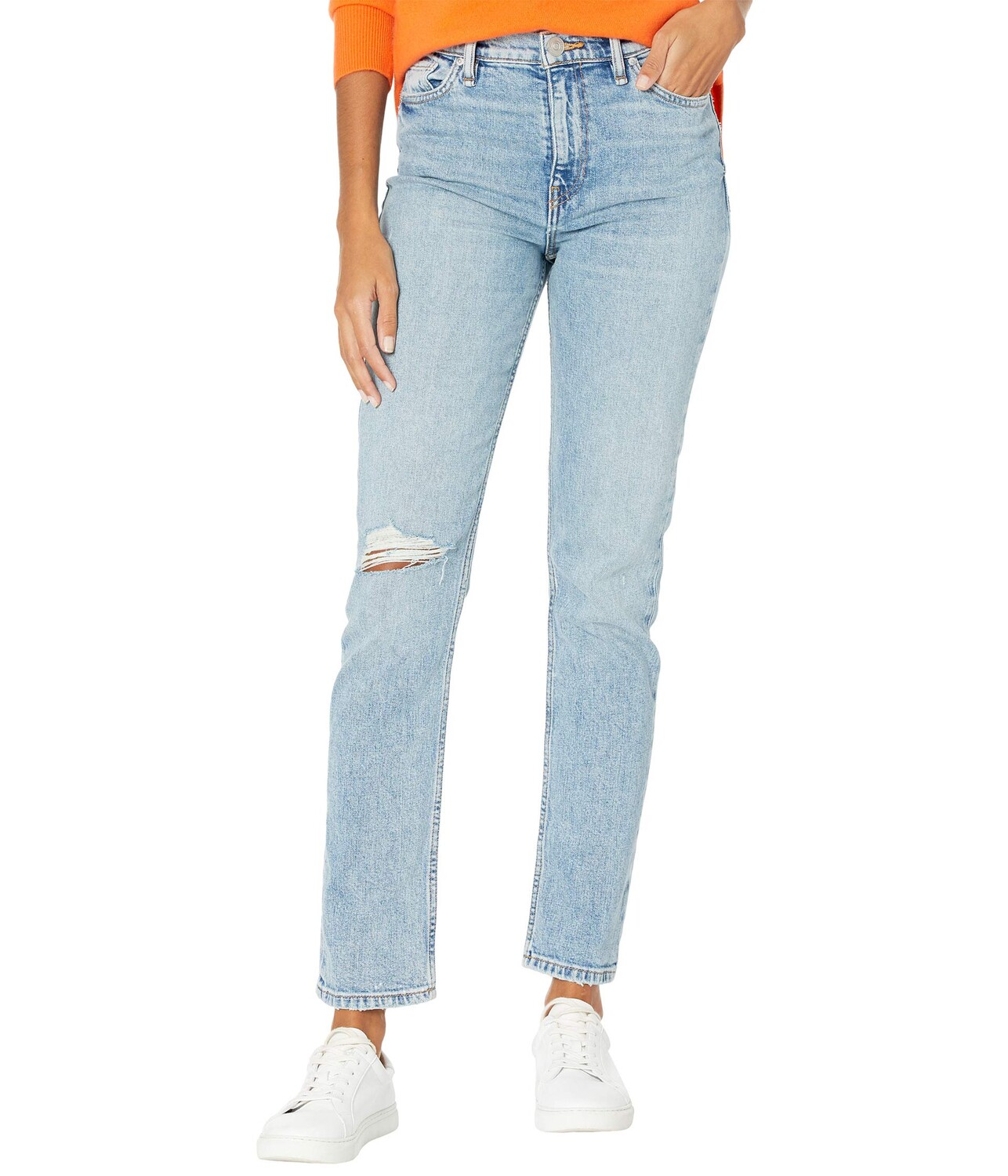 

Джинсы Hudson Jeans, Holly High-Rise Straight Ankle in All Or Nothing