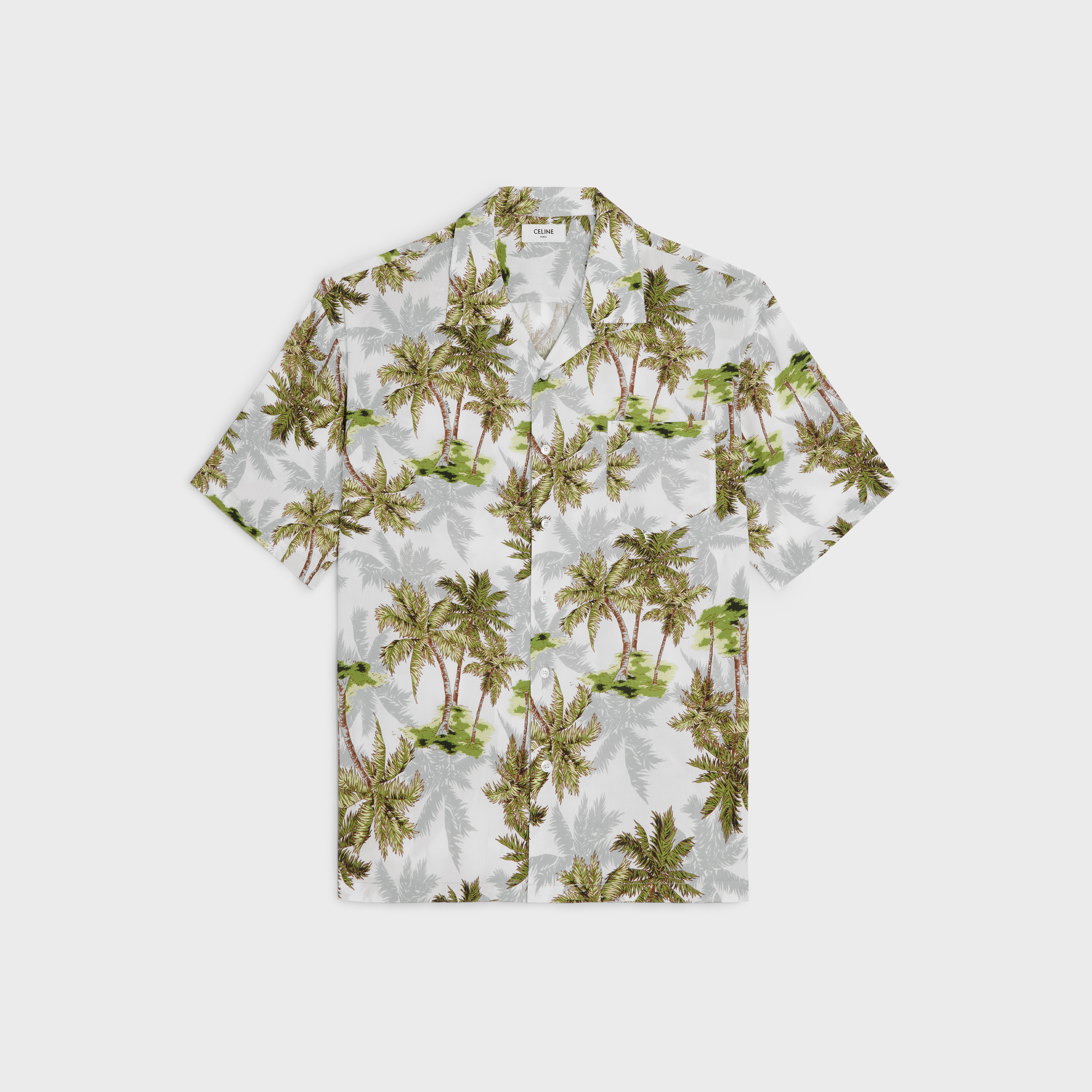гавайская рубашка с рисунком родного белого волка гавайская рубашка с 3d принтом повседневная мужская рубашка в стиле харадзюку для женщин Рубашка CELINE Hawaiian, зеленый/белый