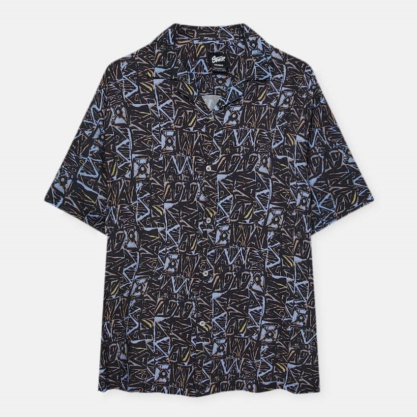 

Рубашка Pull&Bear Geometric Short Sleeve, мультиколор