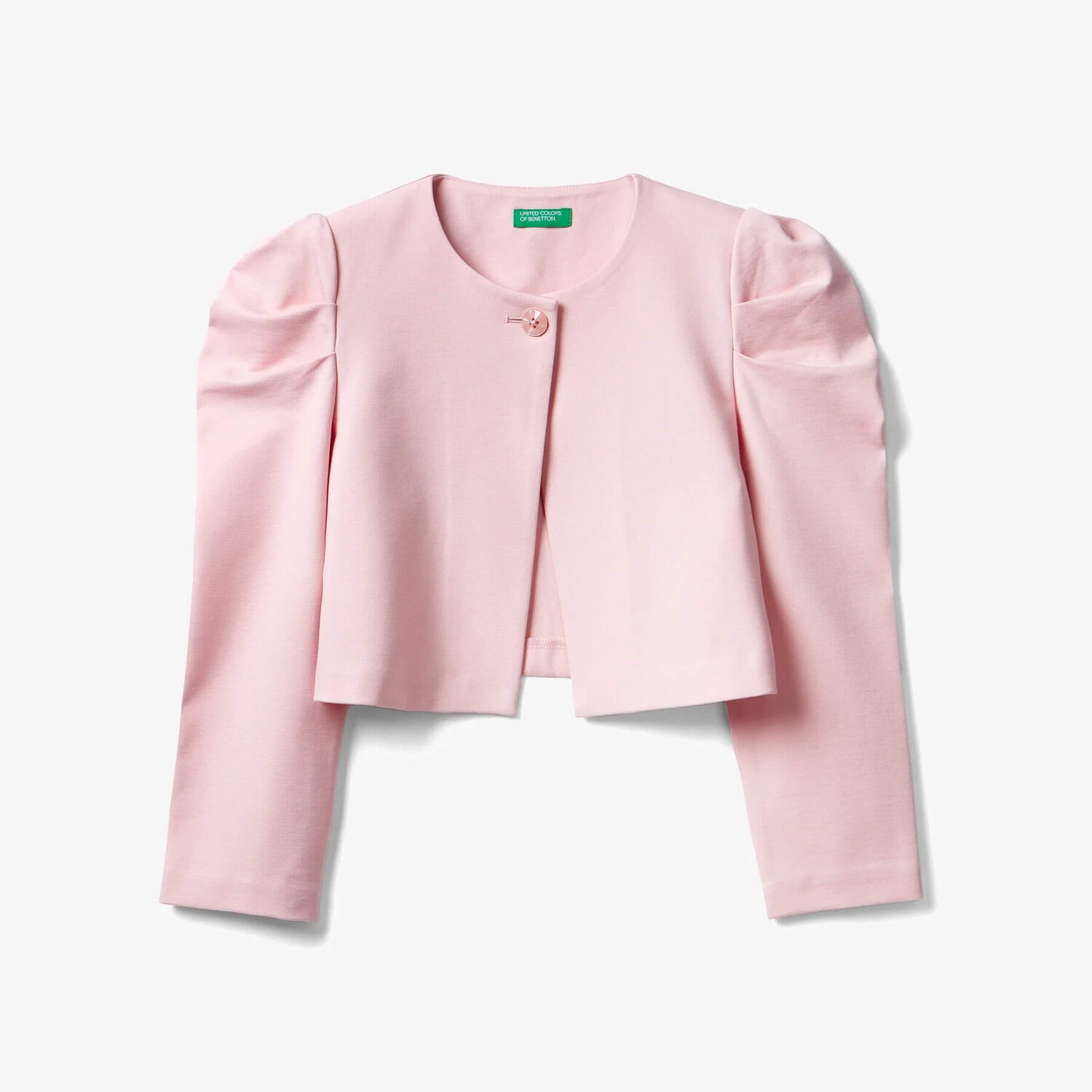 

Блейзер United Colors of Benetton Cropped With Puff Sleeves, розовый