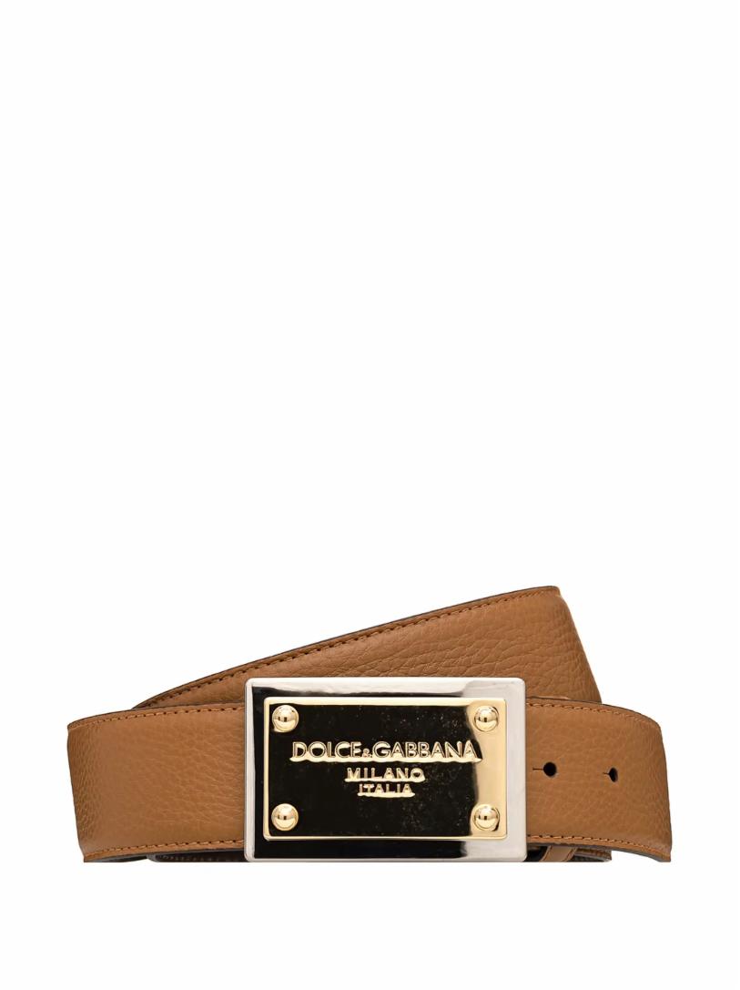 Кожаный ремень с логотипом Dolce&Gabbana